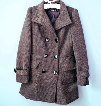 Manteau Femme Akoz S 36 gris chiné TBE