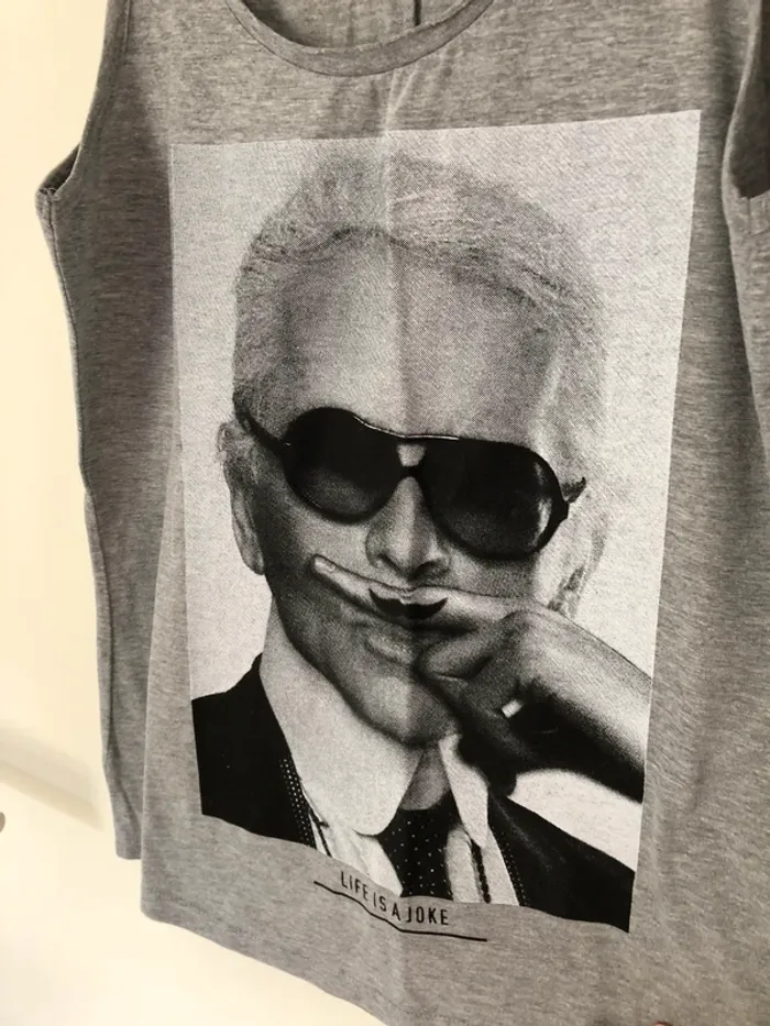 Débardeur Life is Joke gris Karl Lagarfeld taille S - photo numéro 3