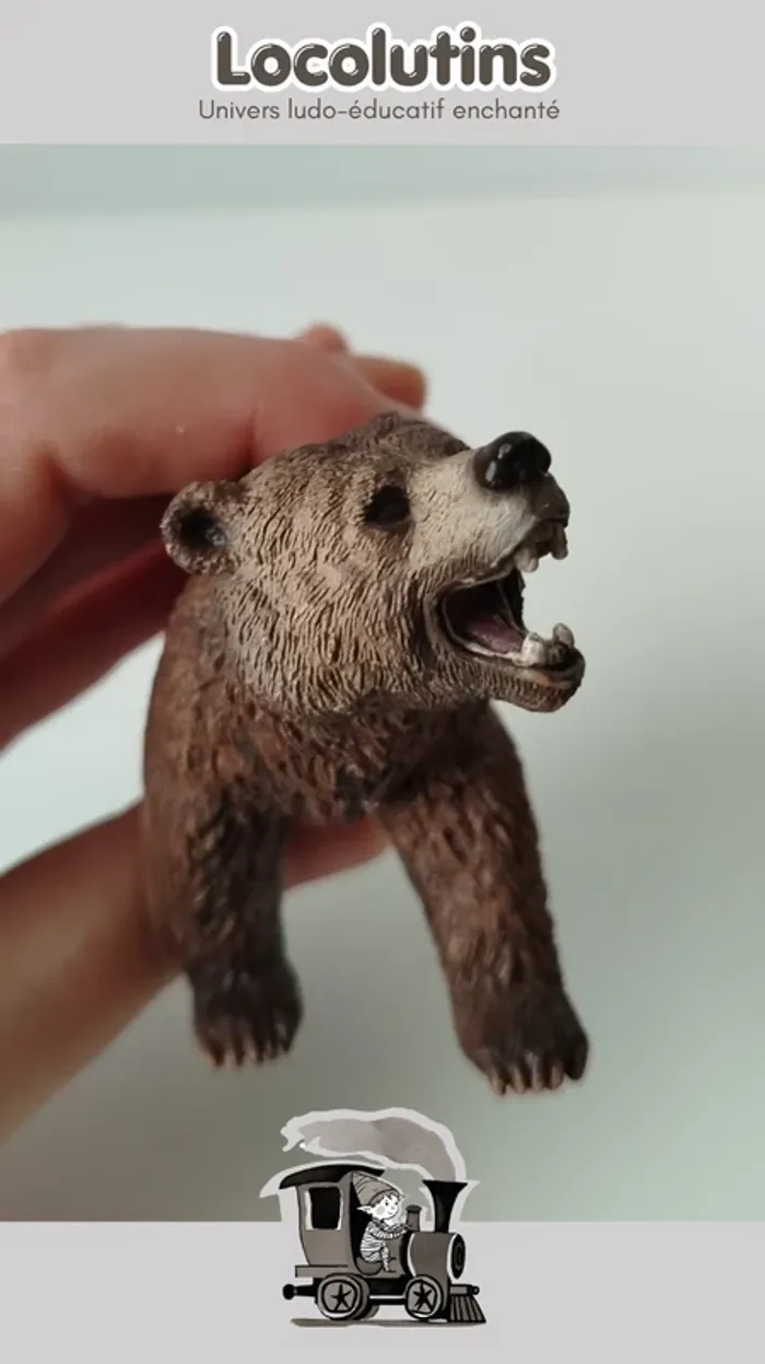 🚂 Figurine ▪ ours brun Schleich pleine et solide - photo numéro 8