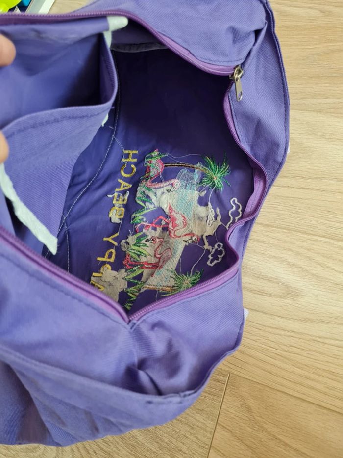 Grand sac de plage flamand rose coquillage - photo numéro 10