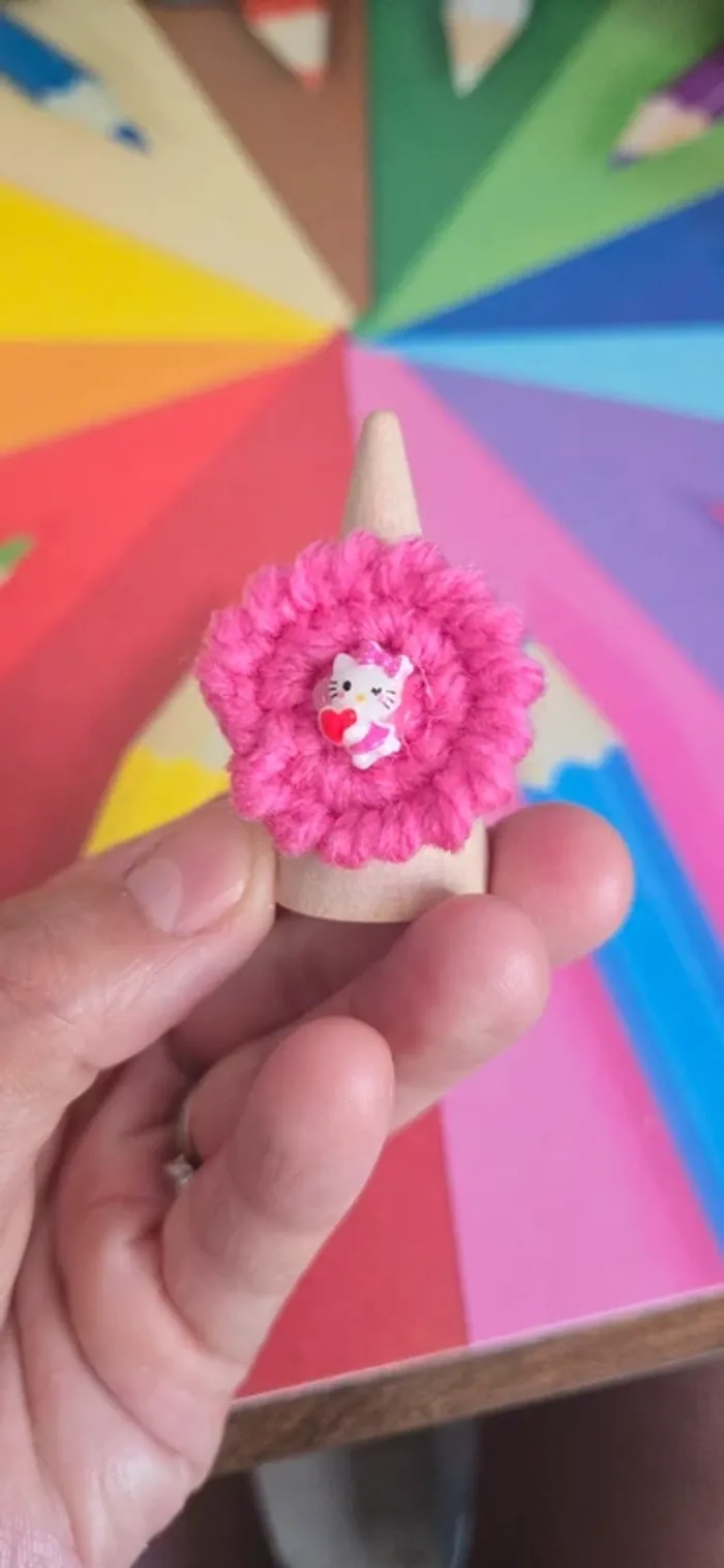 Bague crochet fushia hello kitty neuf - photo numéro 4