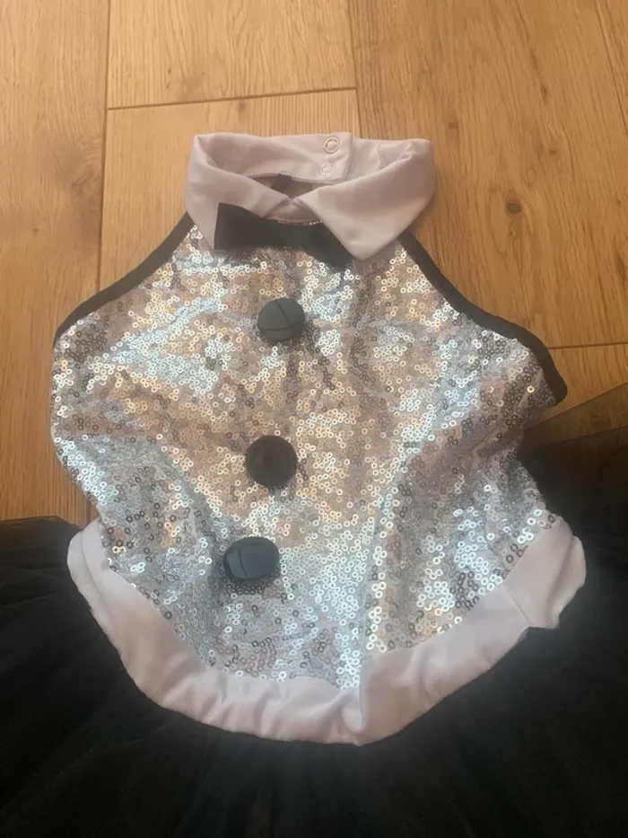 Robe de danse avec gants blancs 5-6ans - photo numéro 5