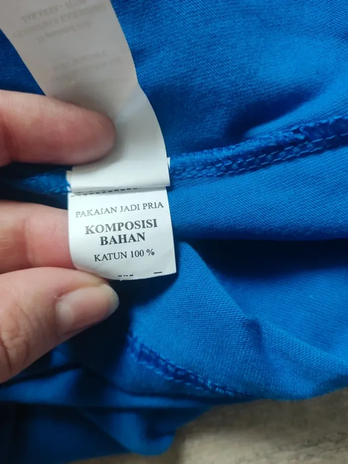 Tee-shirt manches courtes bleu motif imprimé taille L T Zone - photo numéro 5