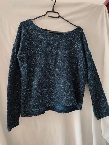 Pull bleue marine scintillant argenté