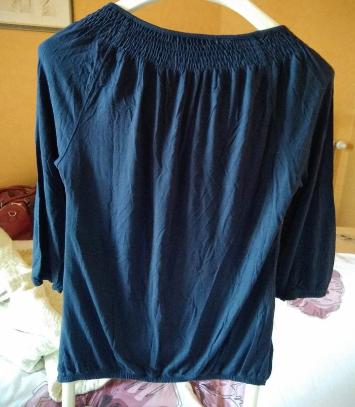 Blouse bouffante bleue marine - photo numéro 2