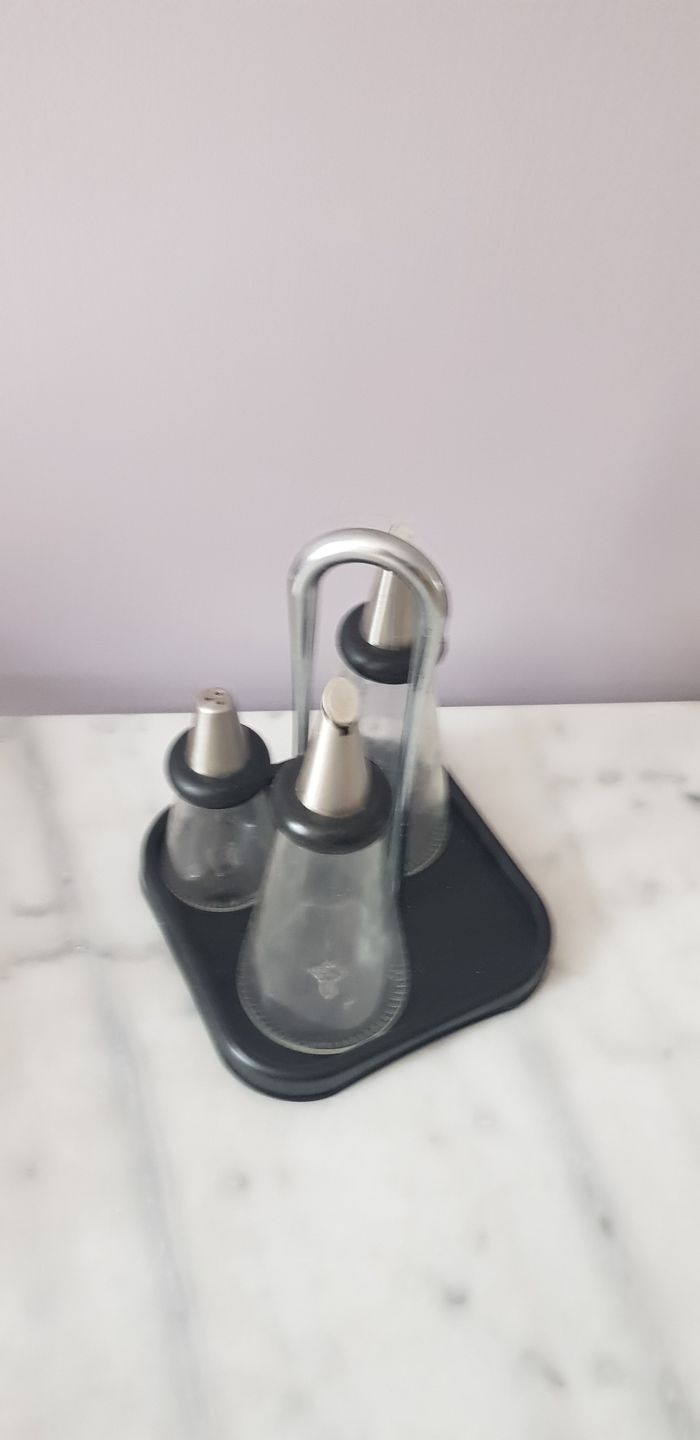 Ensemble vinaigrier/ huilier et salière - photo numéro 4