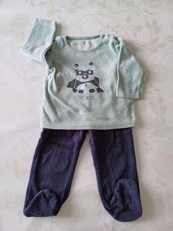 Pyjama velours ras taille 12 mois/80 cm InExtenso