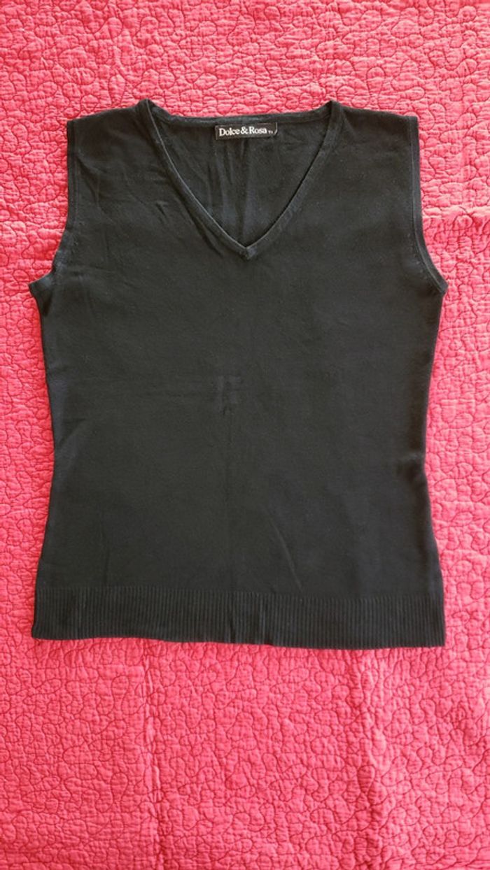 Pull sans manche noir en taille 1