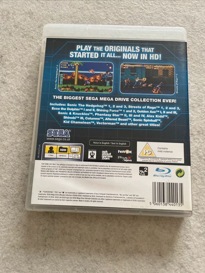 Sega Mega Drive Ultimate Collection Jeu PS3 Playstation 3 Comme Neuf - photo numéro 3