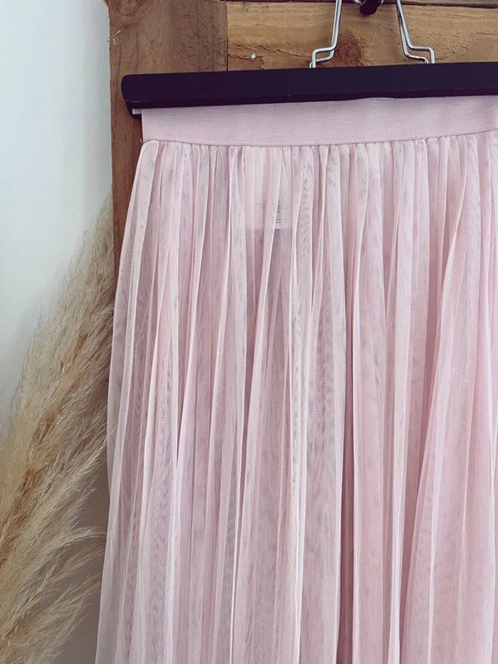 Jupe longue en tulle rose pale h&m coachella - photo numéro 3
