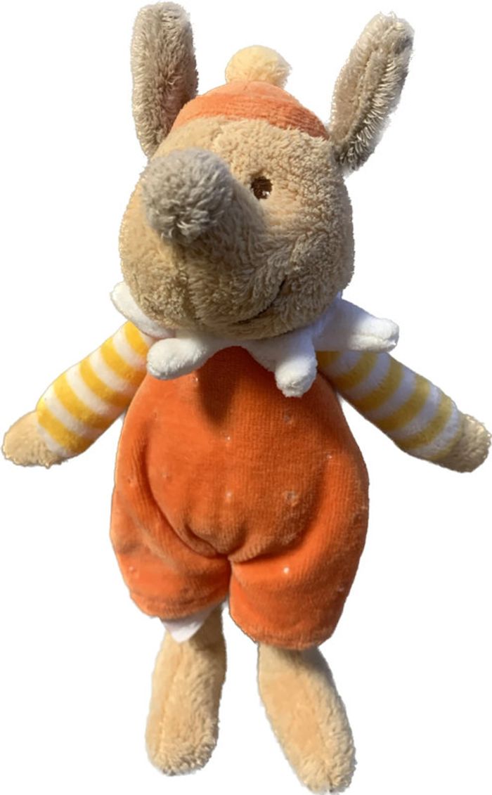 petite peluche chien orange/ marron