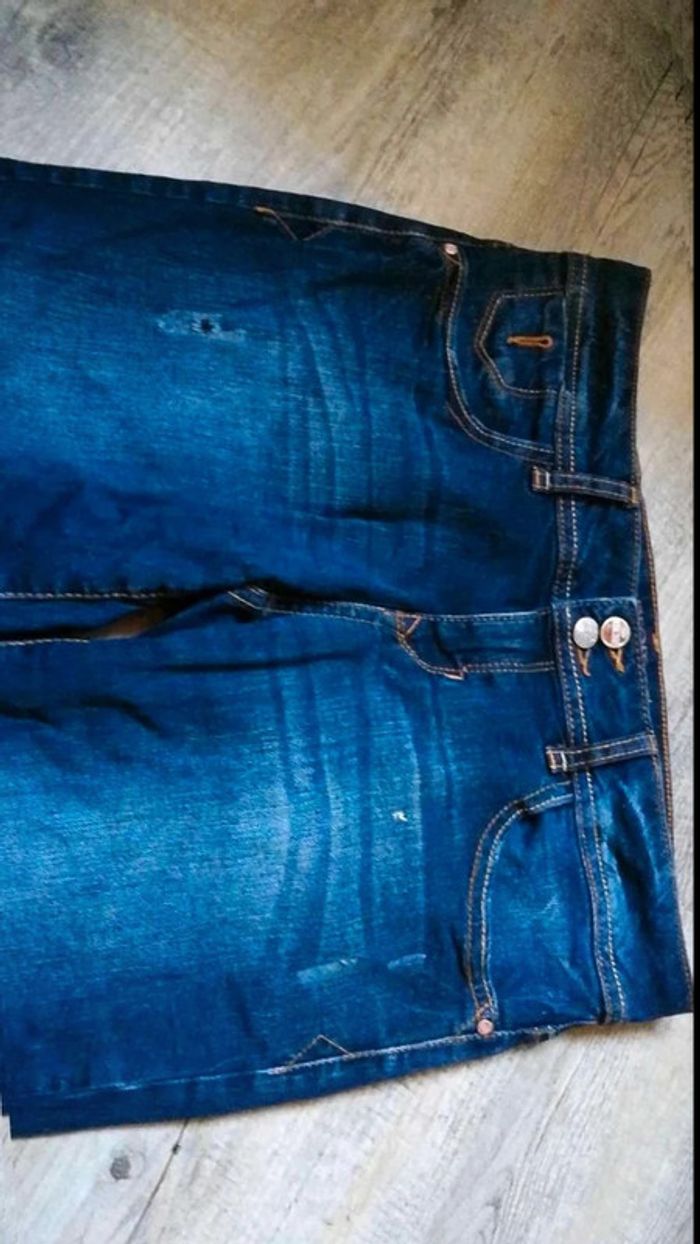 Jean brut effet  usé - photo numéro 4