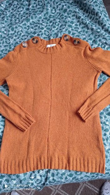 Pull  La Redoute  coloris Camel en 50 % laine taille S