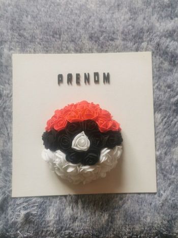 Toile 3D pokeball avec prénom