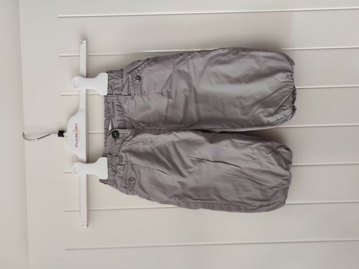 👖 Pantalon doublé bébé fille 9 mois – gris clair 🌸 - photo numéro 2
