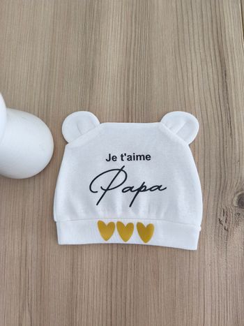Bonnet annonce bébé je t'aime papa