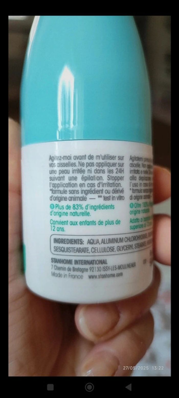 Stanhome Vegan Déodorant Fresh Anti-traces 48h 50 ml - photo numéro 6