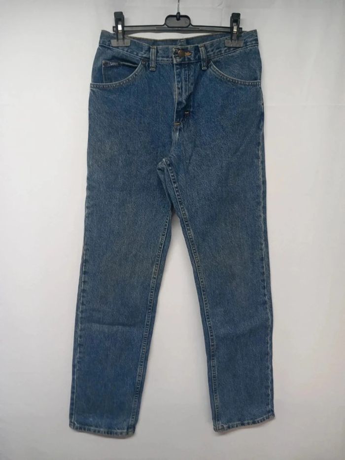 Jeans taille haute Lee vintage bleu foncé en coton