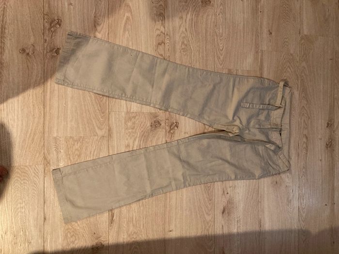 Pantalon en coton beige avec ceinture taille 40 - photo numéro 2