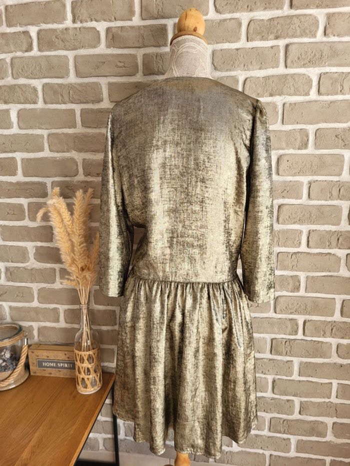 Robe fluide métallisée dorée - Vintage Love - Made in France - photo numéro 12