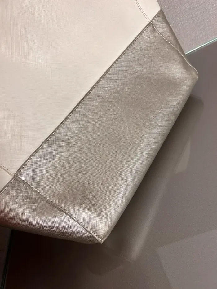 Sac blanc et argent simili - photo numéro 6