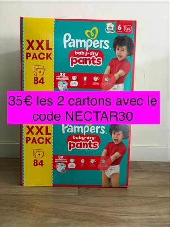 168 couches Pampers baby dry pants taille 6