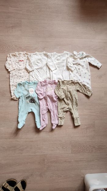 Lot de 7 pyjamas bébé fille – 3 mois – coton