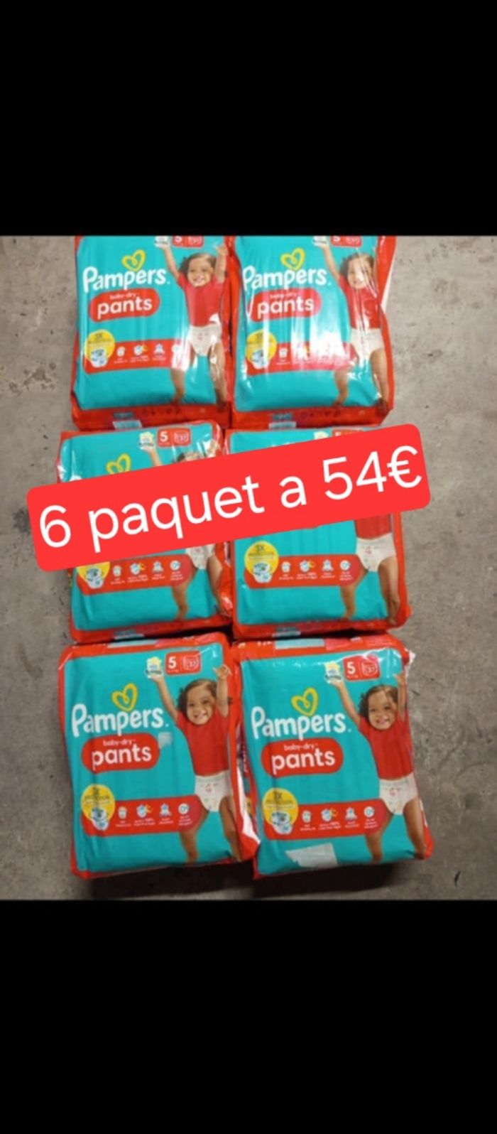 6 paquet de couche pampers pants taille 5 a 54€