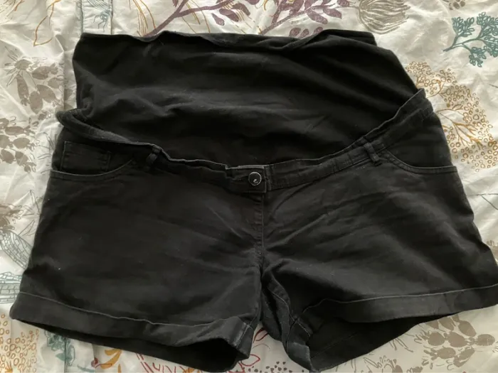 Lot de 2 shorts grossesse bleu et noir - photo numéro 3