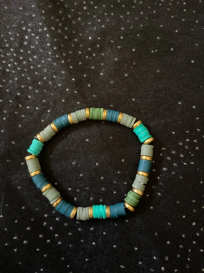 Bracelet heishi dégradé vert - photo numéro 2