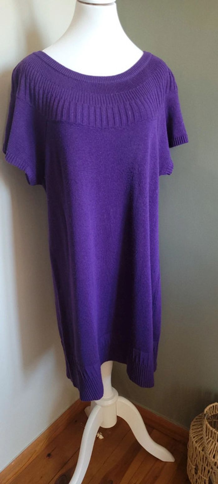 Robe pull manches courtes Purple Taille L Yessica - photo numéro 4