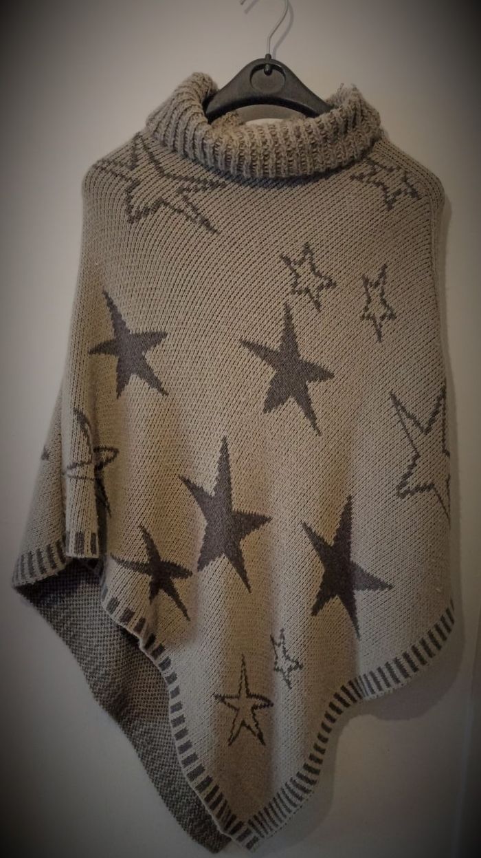 Poncho Étoilé Chic & Douillet - Parfait Pour L'Automne/Hiver ! - photo numéro 3