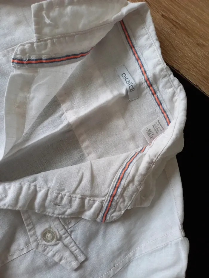Chemise blanche en lin 8 ans - photo numéro 5