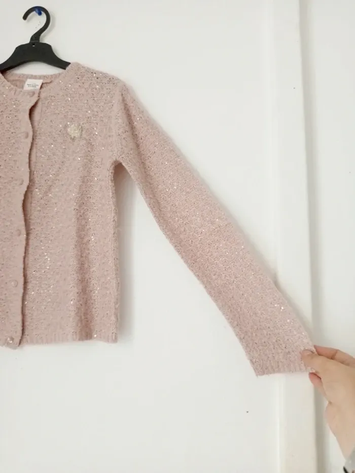 Gilet / cardigan à sequins fille w - photo numéro 3