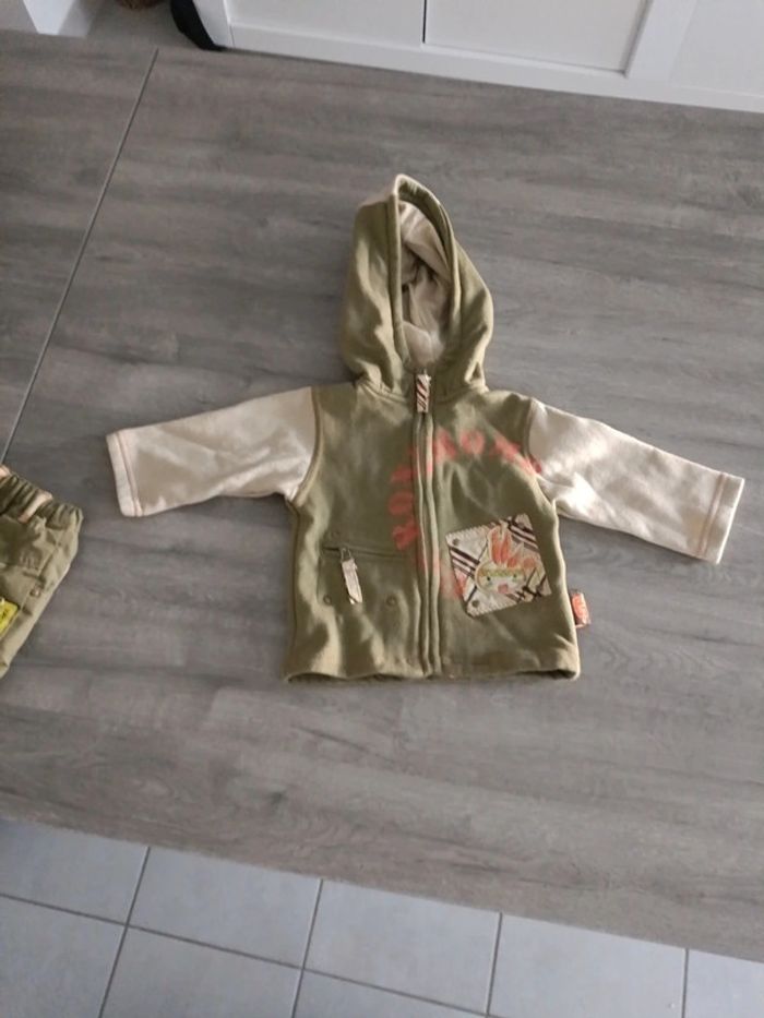 Ensemble vert veste à capuche et pantalon vert  Geroni Môme 6 mois - photo numéro 6