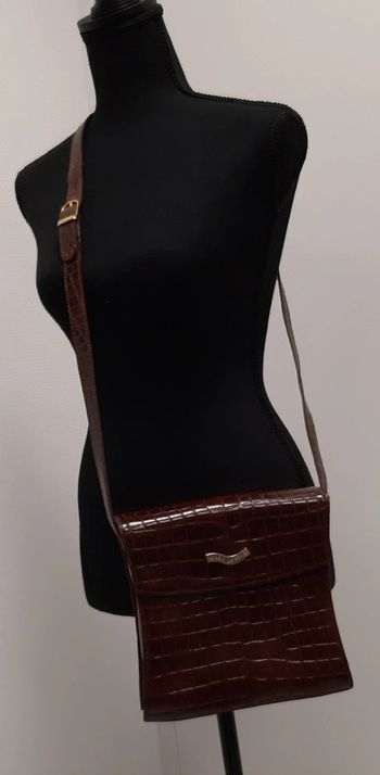 Magnifique sac vintage Sylvain Lefebvre en cuir imitation serpent
