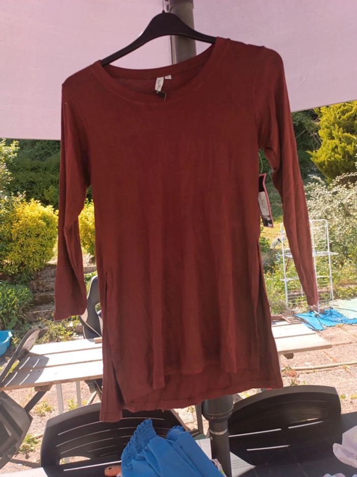 T-shirt long rouge femme - photo numéro 5