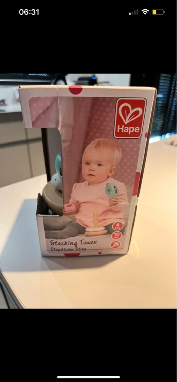 Pyramide à empiler bois et tissu - HAPE - multicolore - photo numéro 5