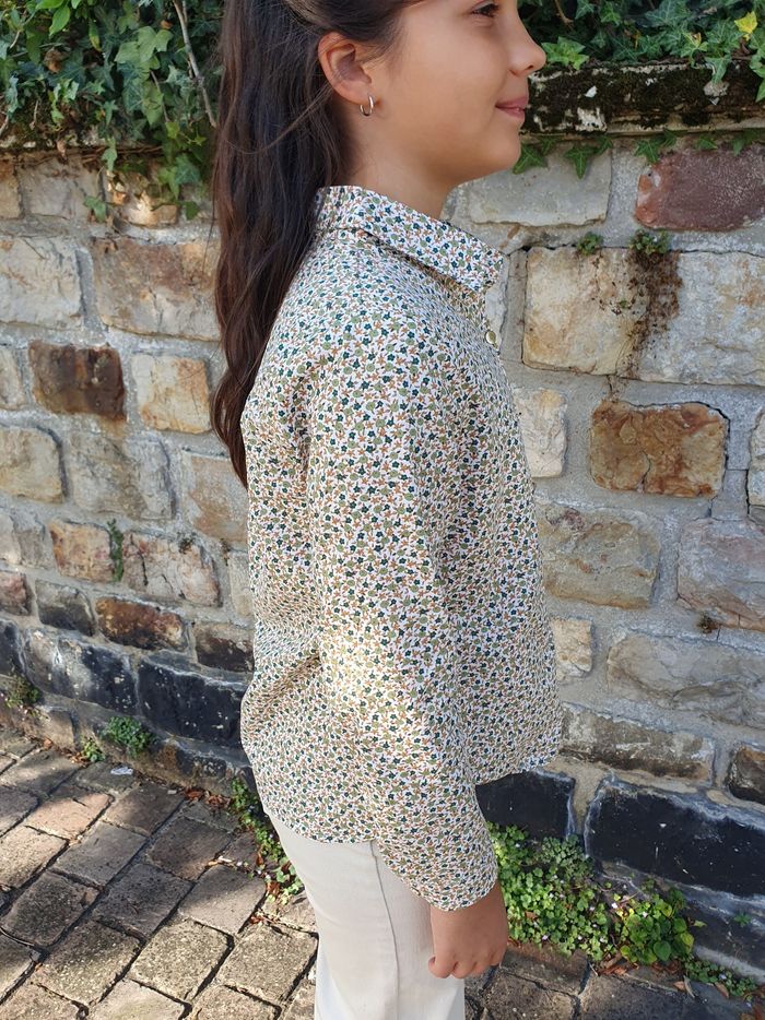 Chemise fleurie Lille beige Taille 8 ans - photo numéro 3