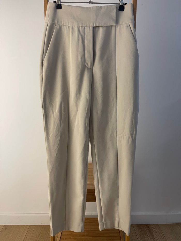 Pantalon tailleur beige