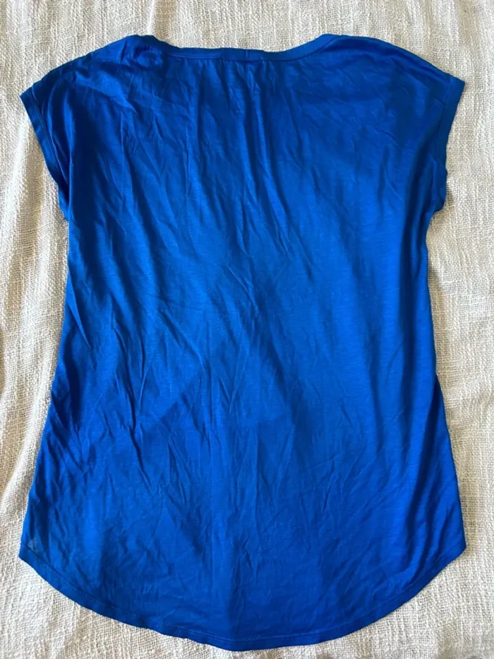 T-shirt bleu électrique uni Cop Copine Taille S - photo numéro 2