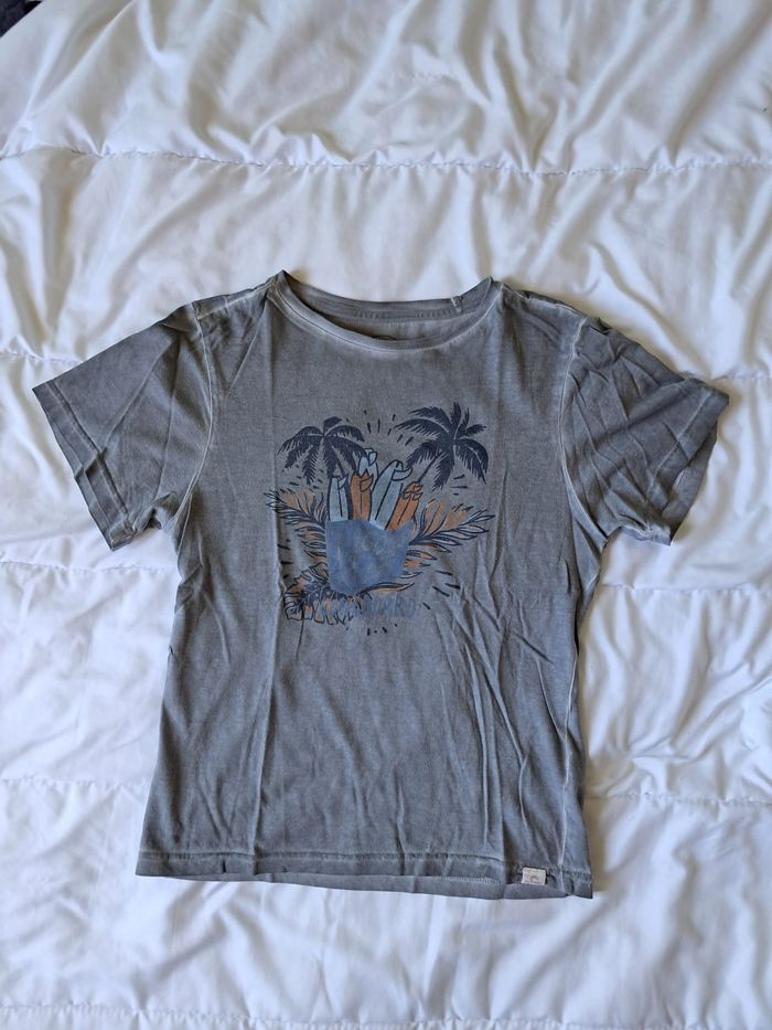 T shirt gris LONGBOARD 12 ans