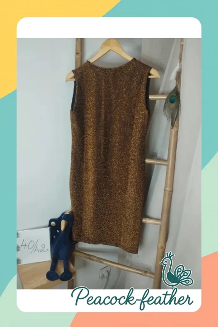 Robe paillettes marron dorée 40/42 - photo numéro 7