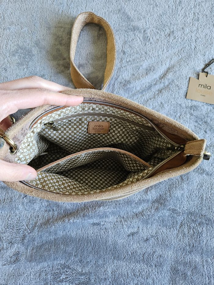 Sac bandoulière cuir doré rosé Mila Louise - photo numéro 8
