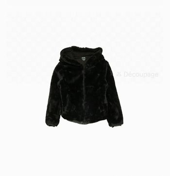 🩷 Manteau maille peluche noir 4 ans Kiabi #emyfleury_4ansfille