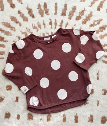 T-shirt épais hiver manches longues Zara fille 18-24 mois