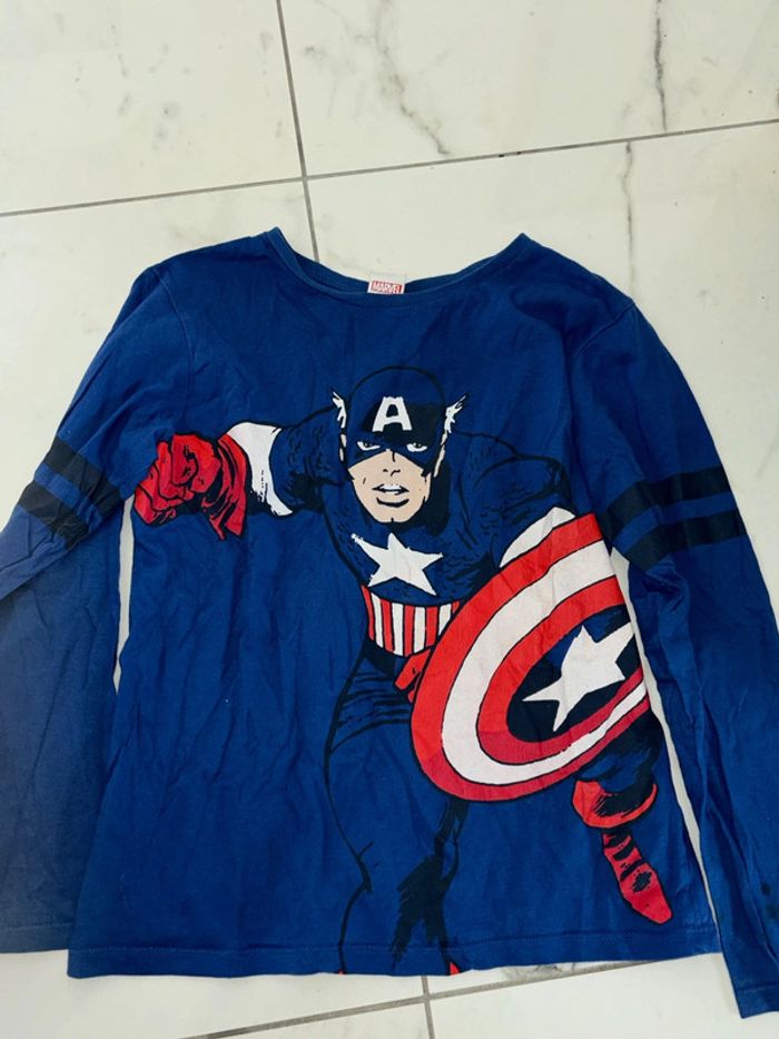 TEE shirt manches longues Marvel capitaine america taille 11 ans - photo numéro 2