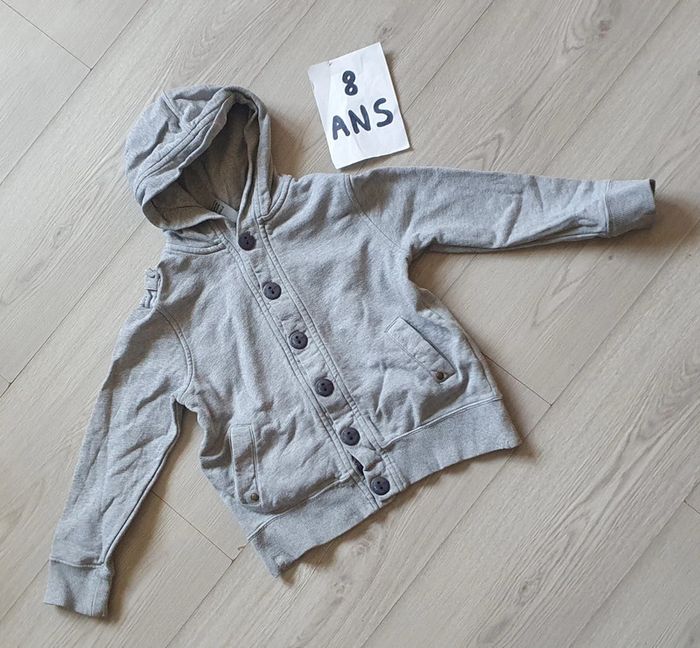 Gilet 8ans garçon gris 126cm Okaïdi