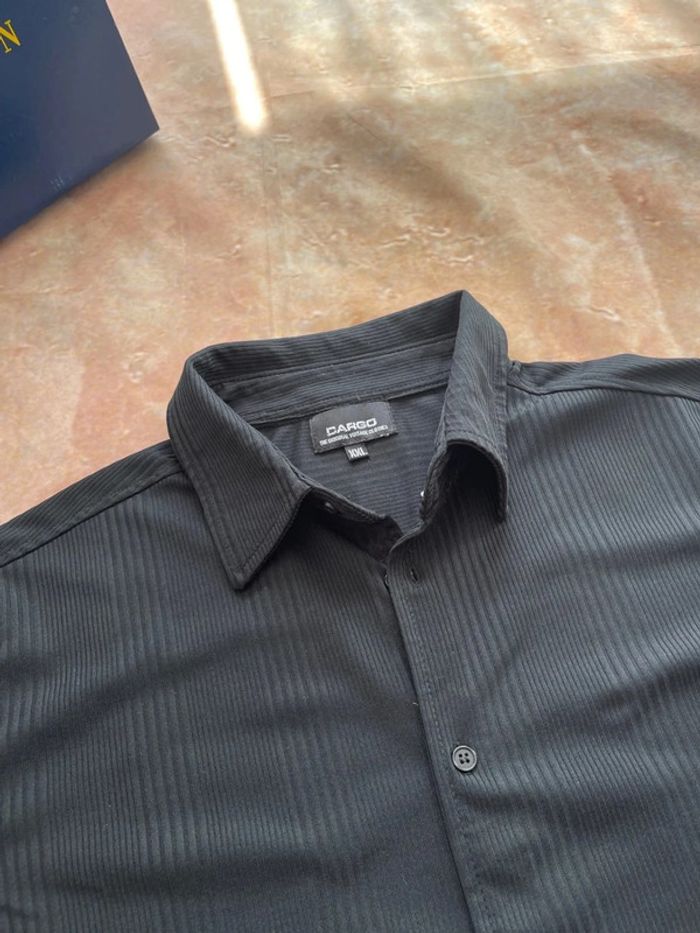 Chemise à manches courtes, chemise été noire,homme taille, chemise uni XL (280) - photo numéro 2