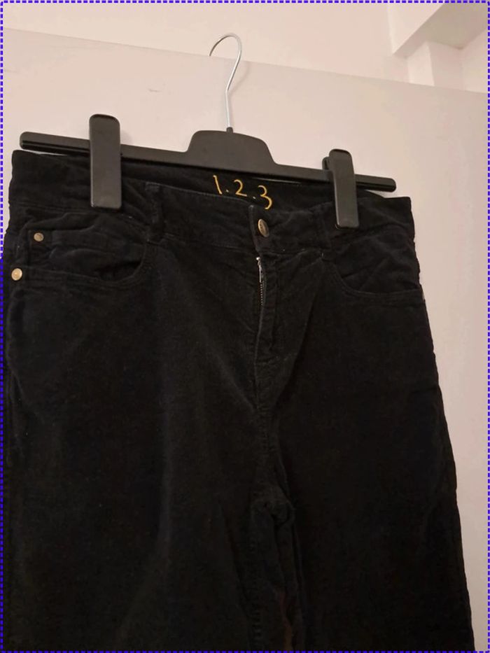 Pantalon femme noir 123 Paris taille 40 toucher doux 3% élasthanne - photo numéro 2